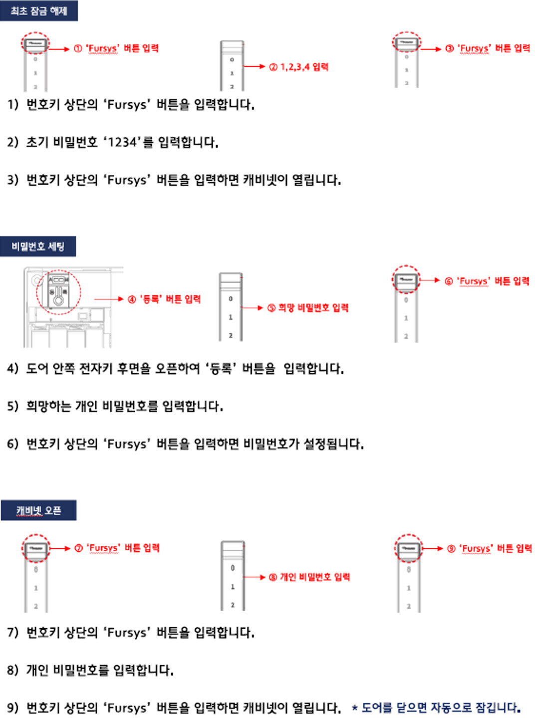 퍼시스 사물함 사용 방법