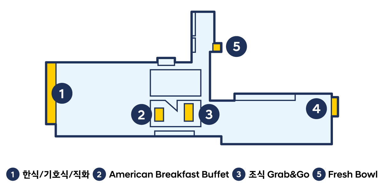 조식 메뉴별 배식 위치